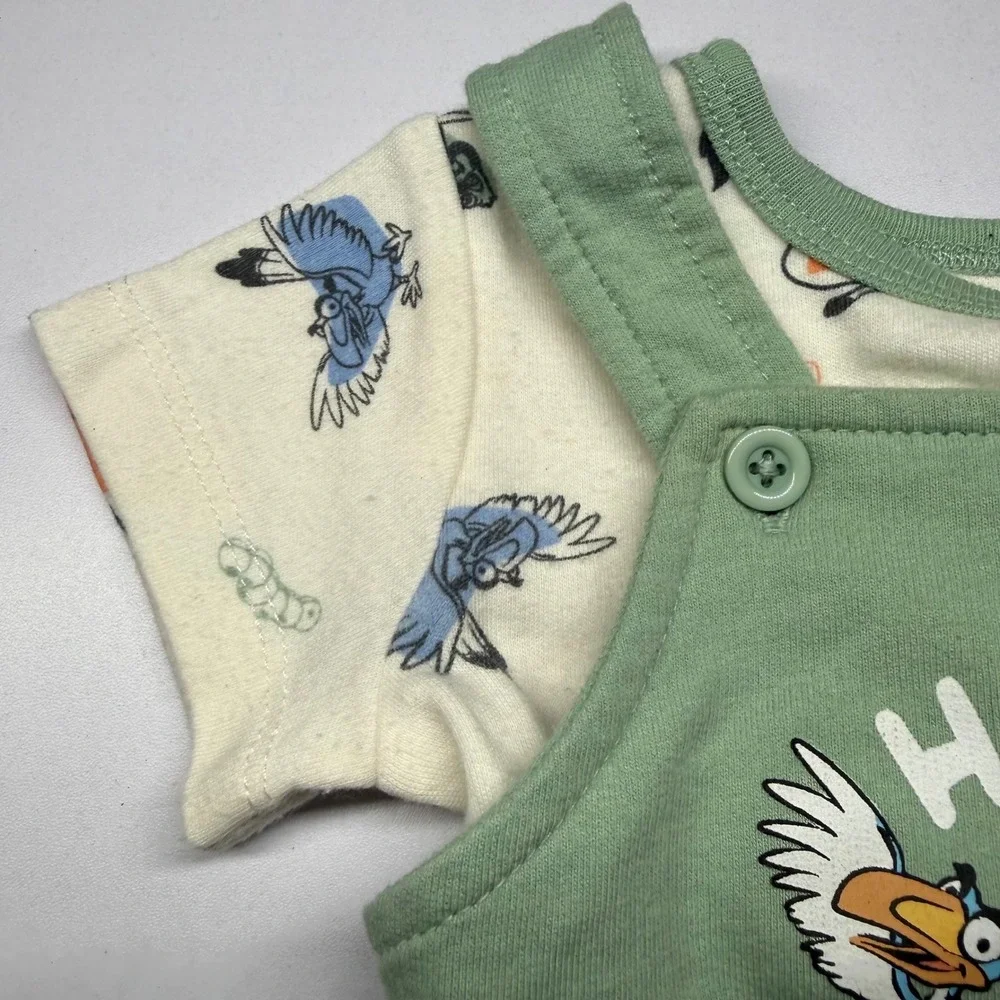 Disney Lion King Hakuna Matata Baby Overalls and Bodysuit Set Green 6-9 Months